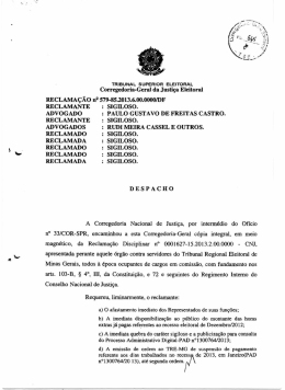 Despacho da Corregedoria Regional Eleitoral acerca das horas