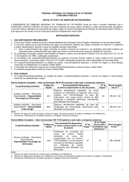 Edital - TRT 19&ordf; Regi&atilde;o