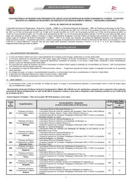 1 prefeitura do munic&iacute;pio de s&atilde;o paulo concurso p&uacute;blico