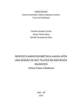 RESPOSTA BAROPODOM&Eacute;TRICA AGUDA AP&Oacute;S