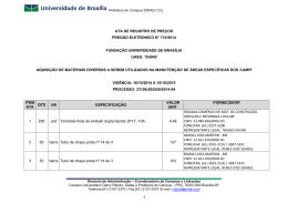 aquisi&ccedil;&atilde;o de materiais diversos a serem utilizados na manuten&ccedil;&atilde;o
