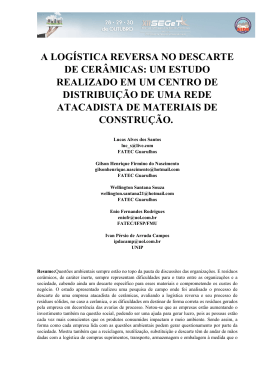 a log&iacute;stica reversa no descarte de cer&acirc;micas: um estudo