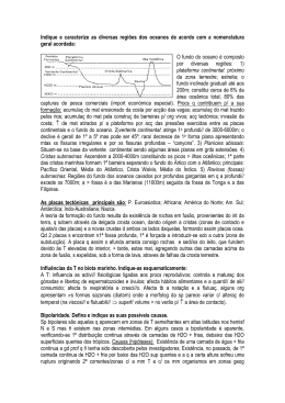 Indique e caracterize as diversas regi&otilde;es dos oceanos de acordo
