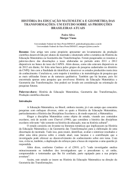 hist&oacute;ria da educa&ccedil;&atilde;o matem&aacute;tica e geometria das transforma&ccedil;&otilde;es