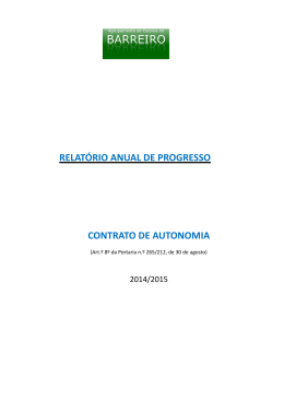 Relatório anual de progresso 2015 (Contrato de Autonomia)