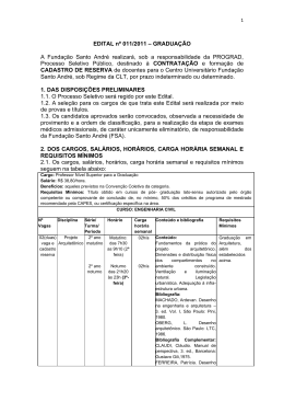 EDITAL n&ordm; 011/2011 - FSA