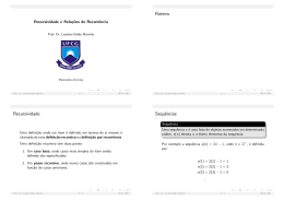 Recursividade e Rela&ccedil;&otilde;es de Recorr&ecirc;ncia