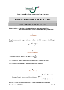 Prova especifica matemática - Instituto Politécnico de Santarém