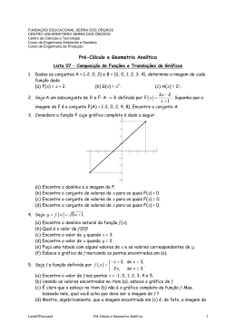Pré-Cálculo e Geometria Analítica