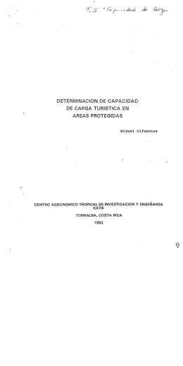 determinacion de capacidad de carga turistica en areas protegidas