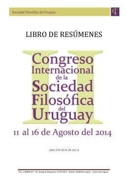 LIBRO DE RES&Uacute;MENES - Sociedad Filos&oacute;fica del Uruguay