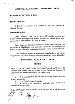 ` ADEQUAÇÃo Ao REGIME AUToMoTRIZ coMUM