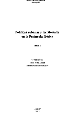 Políticas urbanas y territoriales en la Península Ibérica