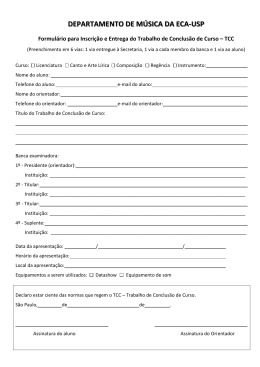 Formulário para inscrição da defesa do TCC