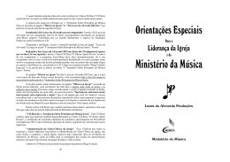 do livreto "Orienta&ccedil;&otilde;es Para o Minist&eacute;rio da M&uacute;sica"
