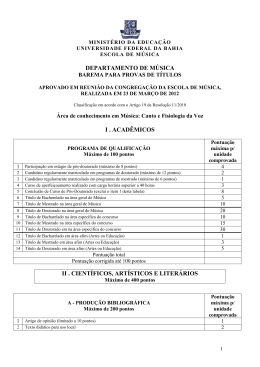 DEPARTAMENTO DE M&Uacute;SICA I . ACAD&Ecirc;MICOS II . CIENT&Iacute;FICOS