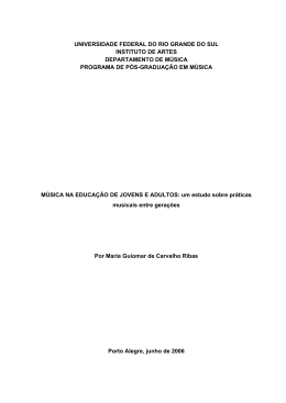 MÚSICA NA EDUCAÇÃO DE JOVENS E ADULTOS