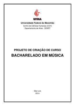 Projeto Pedag&oacute;gico do Bacharelado em M&uacute;sica