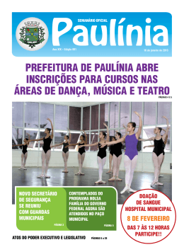 PREFEItuRA dE PAuL&iacute;NIA ABRE INSCRI&ccedil;&Otilde;ES PARA CuRSOS