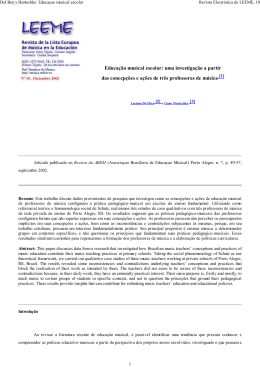 Educa&ccedil;&atilde;o musical escolar