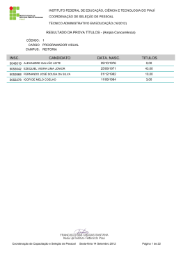 Resultado Prova de T&iacute;tulos