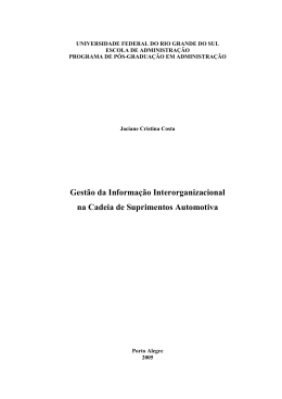 Gest&atilde;o da informa&ccedil;&atilde;o interorganizacional na cadeia de
