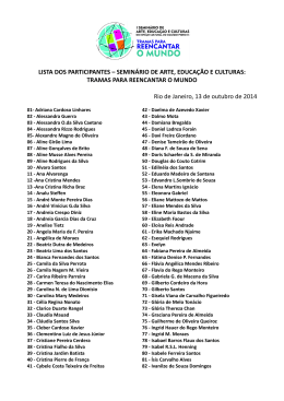 lista dos participantes do seminário