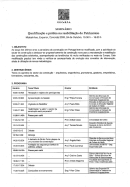Programa do Semin&aacute;rio