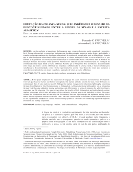 Educa&ccedil;&atilde;o da crian&ccedil;a surda - Associa&ccedil;&atilde;o Brasileira de