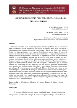o bilingüismo como proposta educacional para crianças