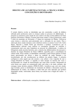 DID&Aacute;TICA DE ALFABETIZA&Ccedil;&Atilde;O PARA A CRIAN&Ccedil;A SURDA