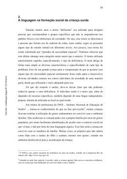 2. A linguagem na forma&ccedil;&atilde;o social da crian&ccedil;a surda