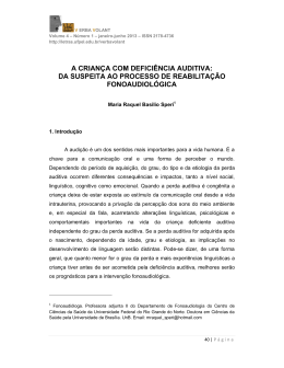 a crian&ccedil;a com defici&ecirc;ncia auditiva: da suspeita ao processo