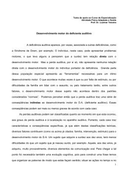 DESENVOLVIMENTO MOTOR NO DEFICIENTE AUDITIVO
