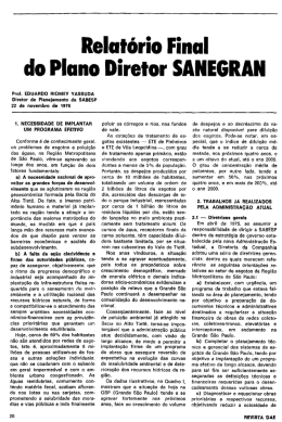 Relatório Final do PIono Diretor SANEGRAN