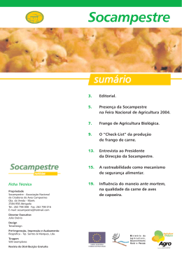 Seguran&ccedil;a alimentar - Associa&ccedil;&atilde;o Nacional de Criadores de Aves