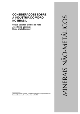 Considera&ccedil;&otilde;es sobre a Ind&uacute;stria do Vidro no Brasil