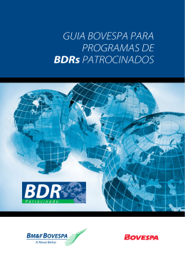 GUIA BOVESPA PARA PROGRAMAS DE BDRs PATROCINADOS