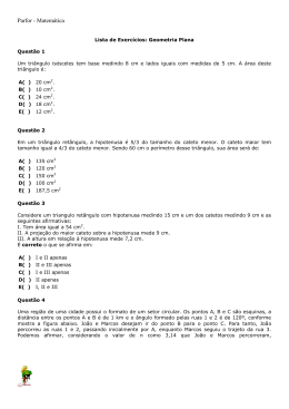 Lista de Exerc&iacute;cios: Geometria Plana