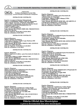 63 - Di&aacute;rio Oficial dos Munic&iacute;pios