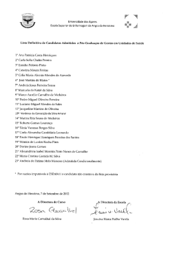 1° Ana Patricia Costa Henriques - Escola Superior de Enfermagem