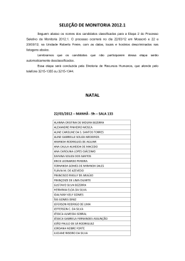 SELE&Ccedil;&Atilde;O DE MONITORIA 2012.1 NATAL