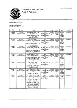 Processo Judicial Eletrônico Pauta de Audiência