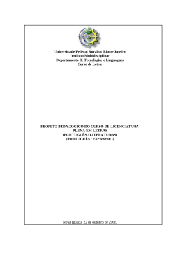 Projeto Pedag&oacute;gico do Curso de Letras