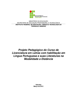Projeto Pedag&oacute;gico do Curso - Educa&ccedil;&atilde;o a dist&acirc;ncia