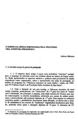 0 ENSINO DA LINGUA PORTUGUESA PELA TELEVIS&Atilde;O: UMA