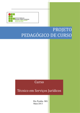 Projeto Pedag&oacute;gico do Curso