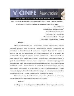 reflexões sobre o processo de construção do conhecimento