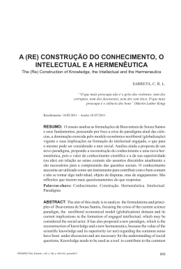 (re) constru&ccedil;&atilde;o do conhecimento, o intelectual e a hermen&ecirc;utica