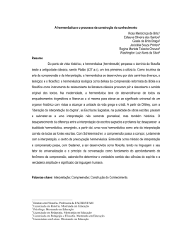 A hermen&ecirc;utica e o processo de constru&ccedil;&atilde;o do conhecimento